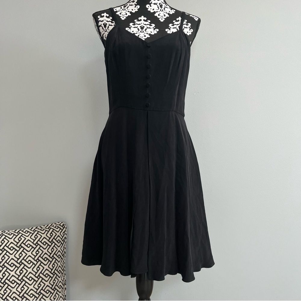August Silk Vintage Y2K Sleeveless Babydoll Dress Size 8 Whimsigoth Moody LBD